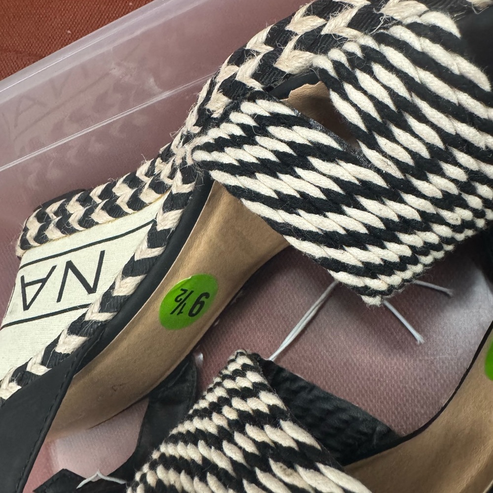 Nautica Black and Cream Espadrille Sandals - Picture 4 of 5